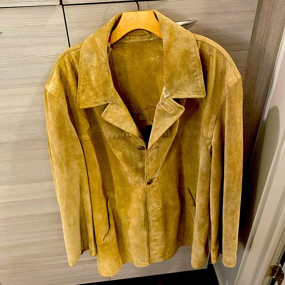 Men’s Light Tan Suede Jacket Medium